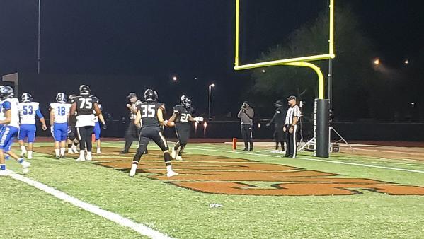 Christopher Cordero celebrates his second touchdown